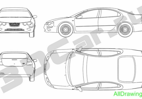 Chrysler 300M - drawings of the car